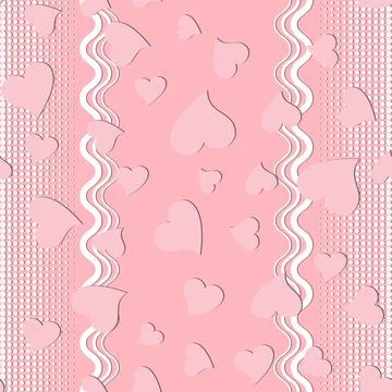 Love hearts seamless pattern. Vector rose pink halftone background. Ornamenta Illustrazione stock