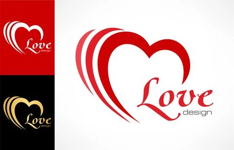 Love hearts shape logo vector Stock Illustration
