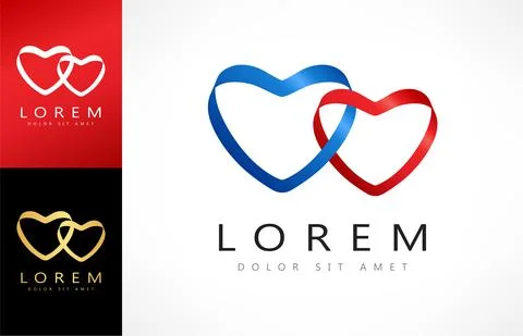 Love hearts shape logo vector Stock Illustration