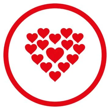 Love Hearts Shape Rounded Vector Icon Stock Illustration