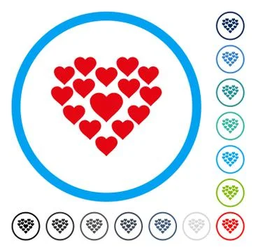 Love Hearts Shape Rounded Vector Icon Stock Illustration