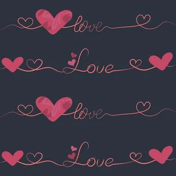 Love, Hearts, Text Stock Illustration
