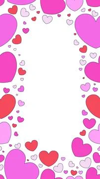 Love hearts vertical frame copy-space 스톡 일러스트