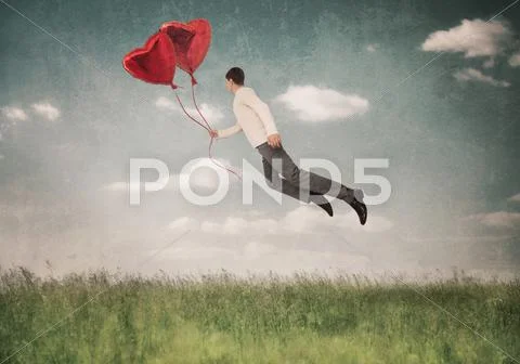 The love helps to fly up Stock Photos