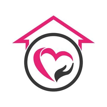 Love home logo design vector icon design Illustrazione stock