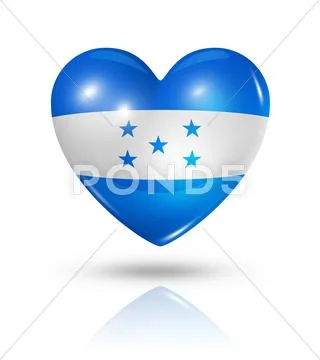 Love honduras, heart flag icon Stock Illustration