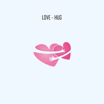 LOVE-HUG-FRIENDS FOREVER vector logo design template.Aid &amp; love icon.Wedding Stock Illustration
