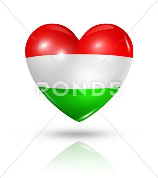 Love hungary, heart flag icon Stock Illustration