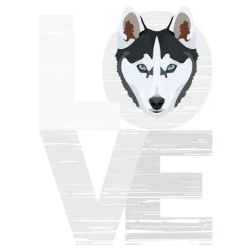 Love Husky. Stock Illustration