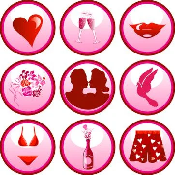 Love Icon Buttons Stock Illustration