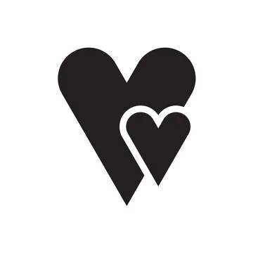 Love icon in flat style with background. Illustrazione stock