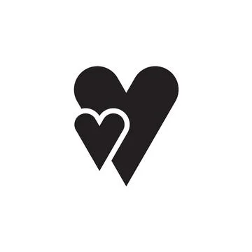 Love icon in flat style with background. Stock Illustration