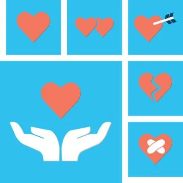 Love icon with hands Stock Illustration