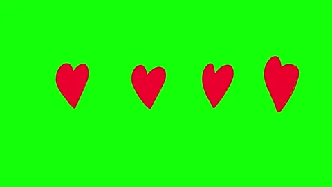 Love icon loop animation isolated on green background for valentine Stock Footage 327461112