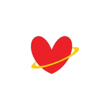 Love icon with ring cute logo concept Stock Illustration