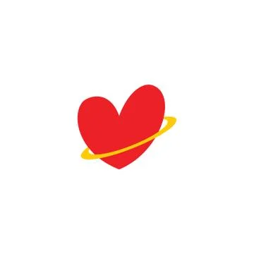 Love icon with ring cute logo concept 스톡 일러스트