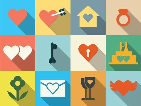 Love icon set Stock Illustration