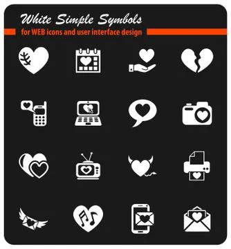 Love icon set Stock Illustration