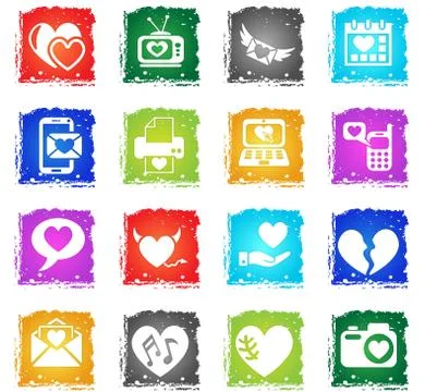 Love icon set Stock Illustration