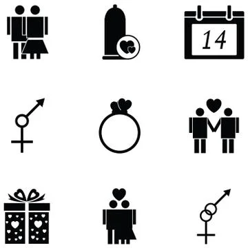 Love icon set Stock Illustration