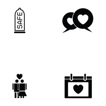 Love icon set Stock Illustration