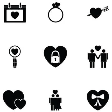 Love icon set Stock Illustration