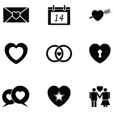 Love icon set Stock Illustration