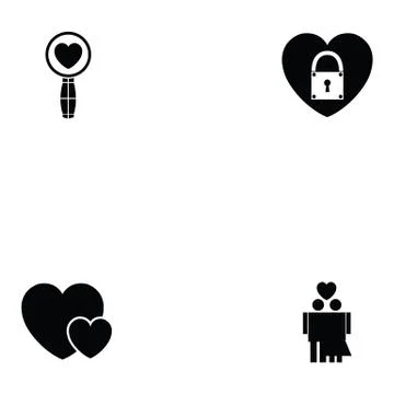 Love icon set Stock Illustration