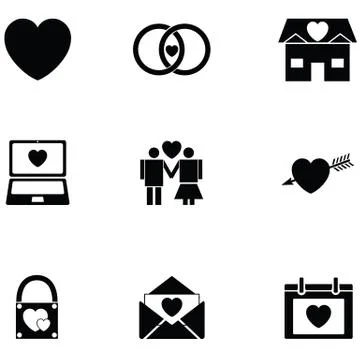Love icon set Stock Illustration
