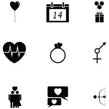 Love icon set Stock Illustration