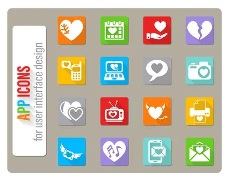 Love icon set Stock Illustration