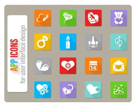 Love icon set Stock Illustration