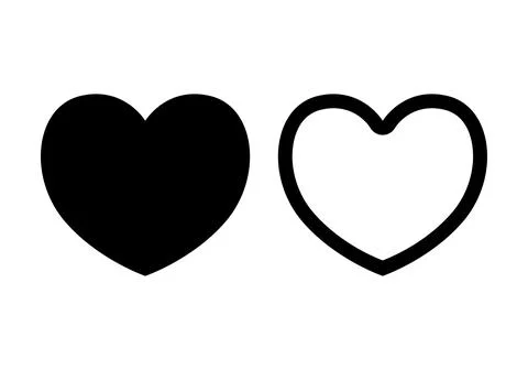 Love Icon solid and outline. Black heart for web and apps. heart symbol for v Stock Illustration