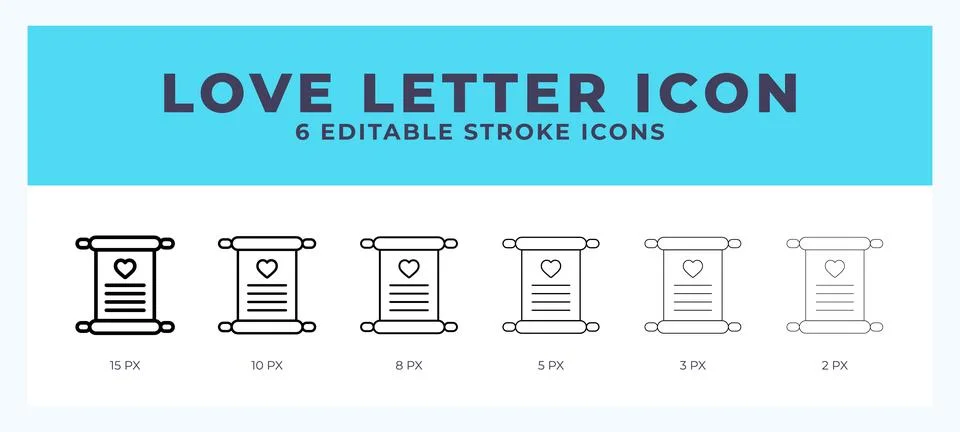 Love icon vector illustration. With editable stroke for web. App and more. Stock Illustration