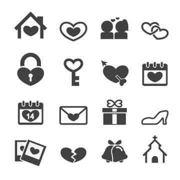 Love icons Illustrazione stock