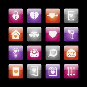 Love icons Stock Illustration