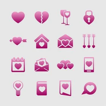 Love icons Stock Illustration