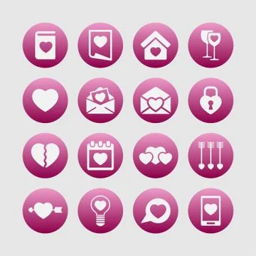 Love icons Stock Illustration