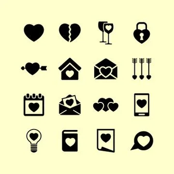 Love icons Stock Illustration