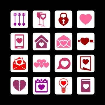 Love icons Stock Illustration