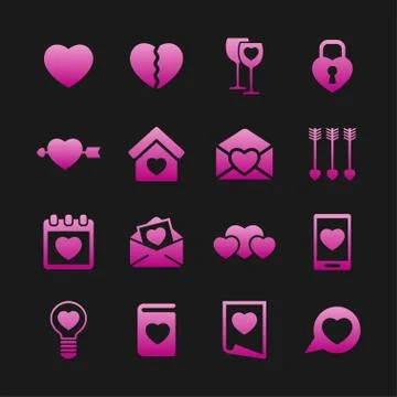 Love icons Stock Illustration