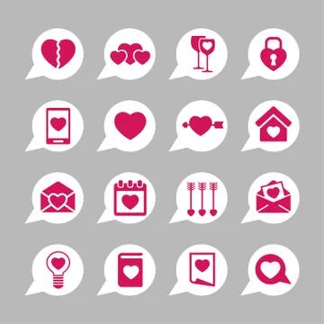 Love icons Stock Illustration