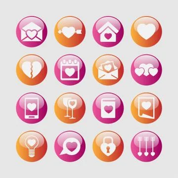 Love icons Stock Illustration