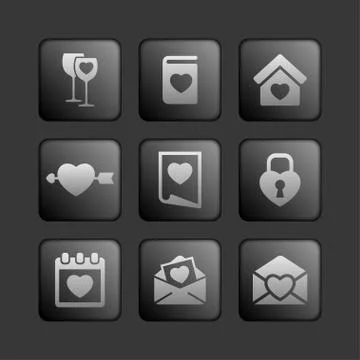 Love icons Stock Illustration