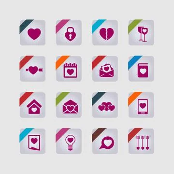 Love icons Stock Illustration
