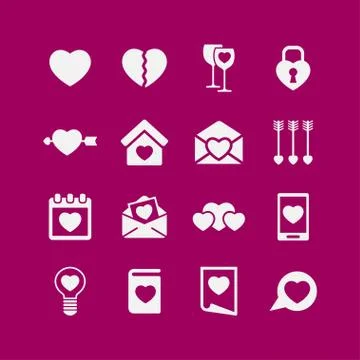 Love icons Stock Illustration