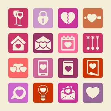 Love icons Stock Illustration