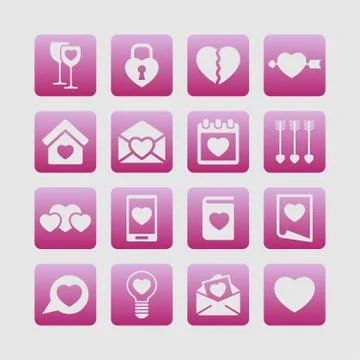 Love icons Stock Illustration