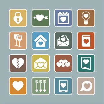 Love icons Stock Illustration