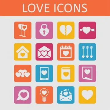 Love icons Stock Illustration